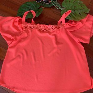 Sof USA Cold Shoulder Coral Top